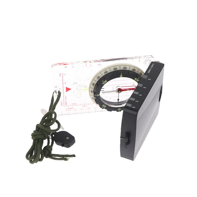 Adjustable Aiming Compass Mirror With Declination-Base Plate Navigation Orienteering Led Light Hiking Map Read Backpacking