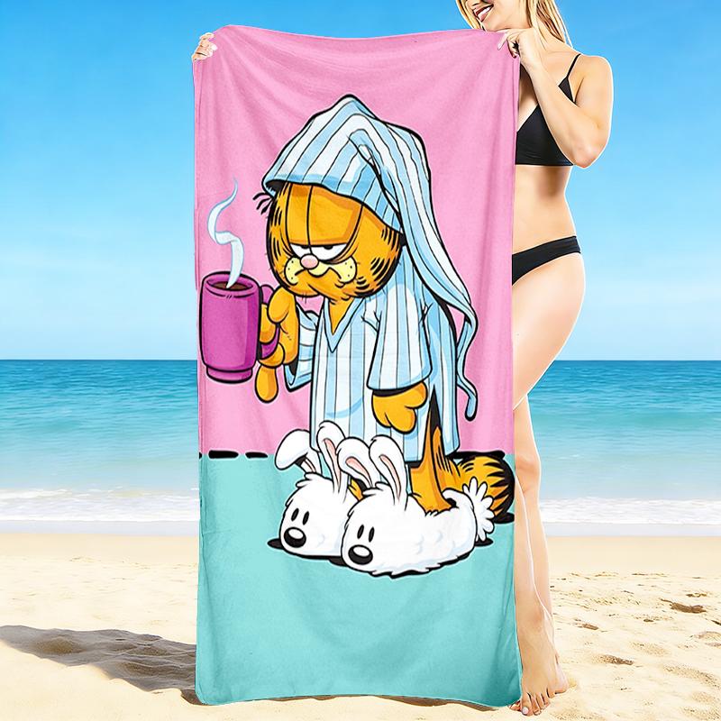 1Pc Garfield'S Lazy Beach Towel, Quick Dry, Multi-Use for Beach Pool Gym Yoga Home Travel, Christmas, Halloween, Xmas Gift M929146