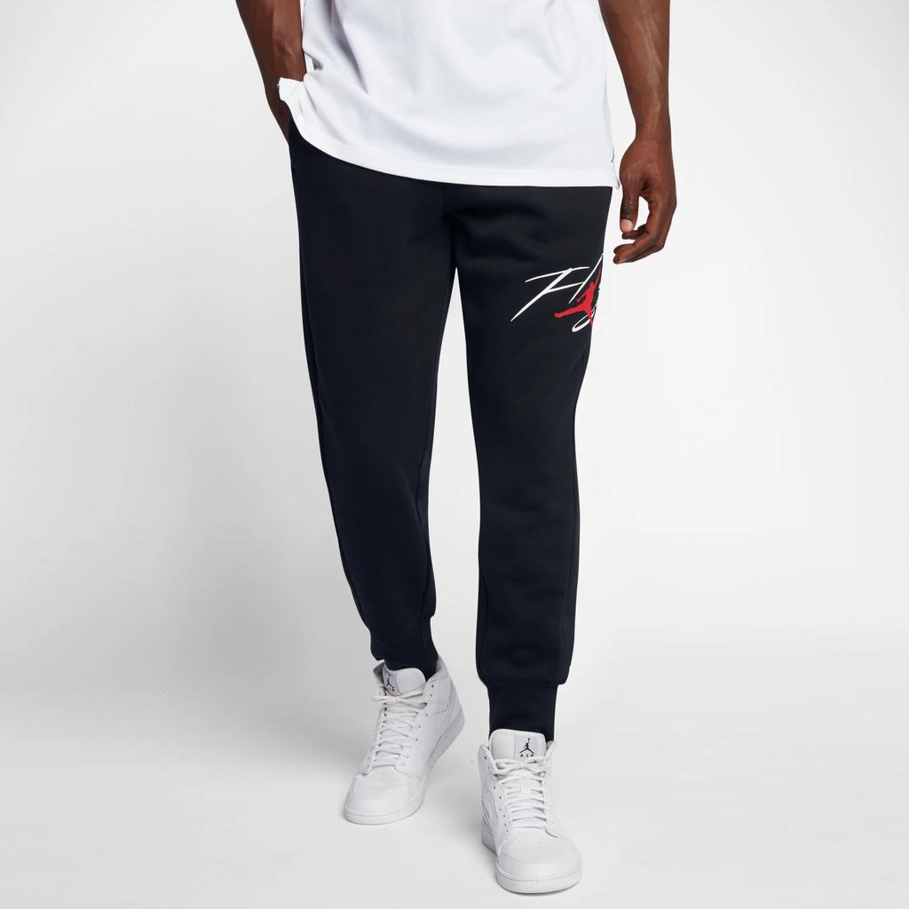 Jordan Asflight Fleece Gfx Pant Lifestyle Series Brand Logo Breathable Cuffed Knit Sports Pants Men Pants Black 933494-010