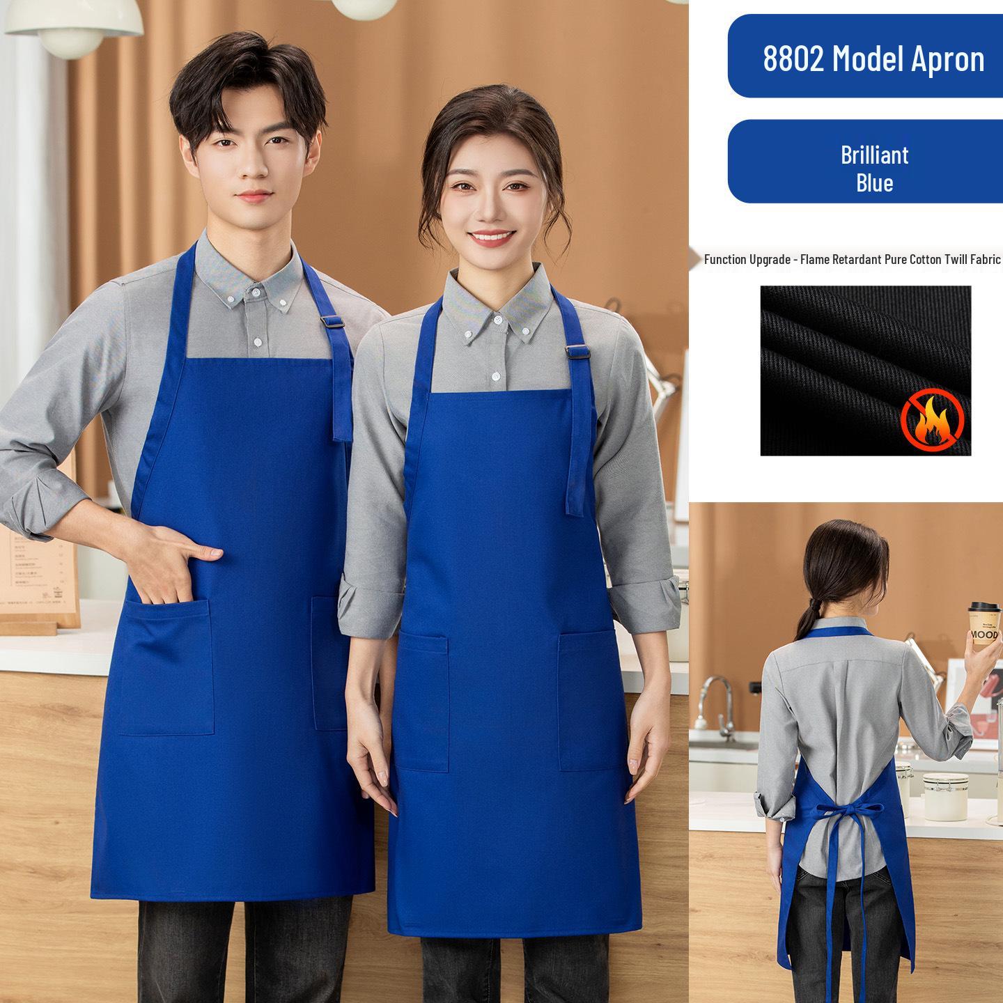Electric Welding & Catering Fire-Resistant Waist Apron for Restaurants & Supermarkets Fire Retardant Pure Cotton Saka Fabric