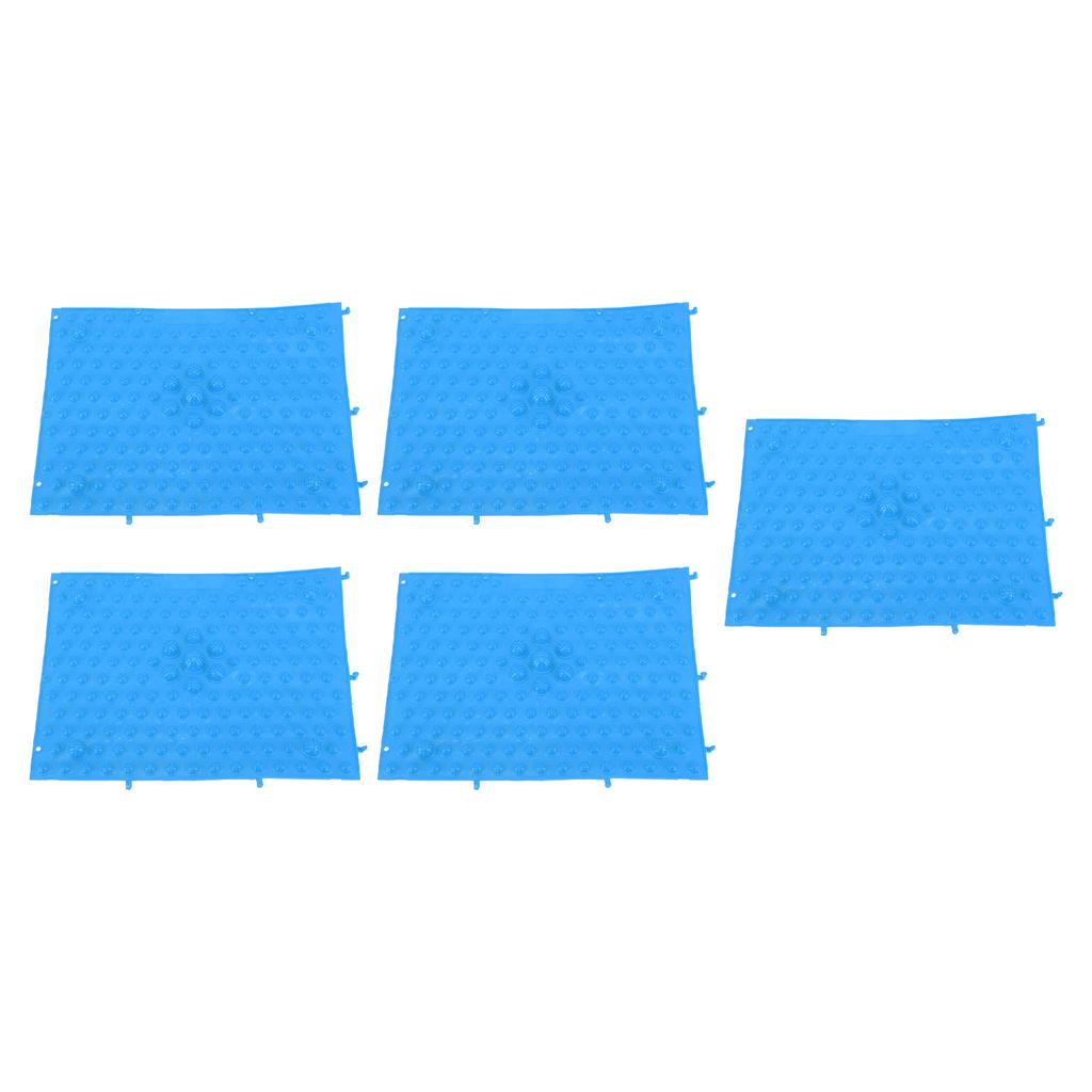 5Pcs Foot Massage Mat TPE Acupressure Walking Toe Plate Massage Pad for Home Outdoor Game Blue