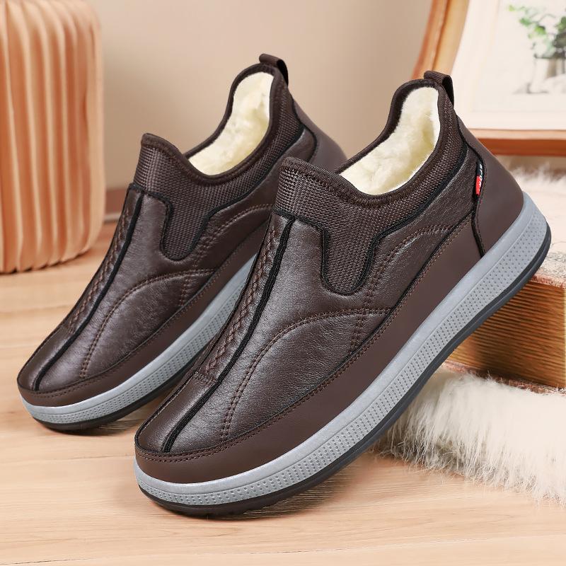 Winter Men's Shoes Outdoor Waterproof Snow Boots Plush Warm Cotton Boots Fashion Casual Ankle Boot Winter Men Boots Botas Hombre