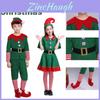 Delightful Christmas Elf Cosplay Costume Couple Outfit For Fancy Dress Xmas Party Role Play