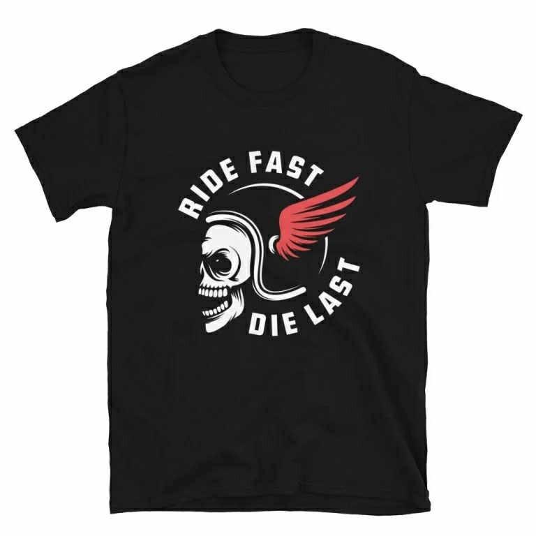 

Ride fast Die last MC Motorcycle rider T shirt tee bike 4XL