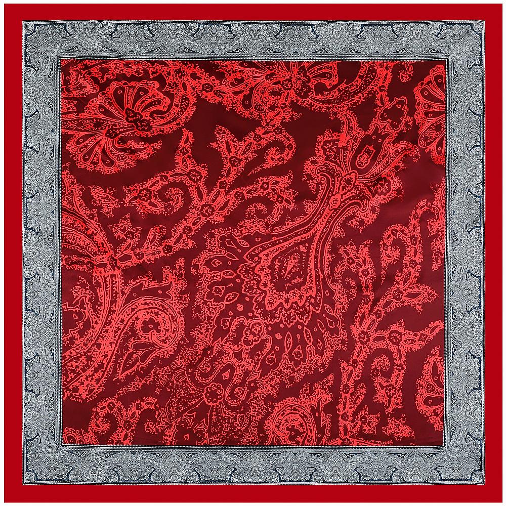 Luxury four leaf clover flower Headband Hijab Bandana Women Satin Silk Scarf Shawl Foulards Femme Square Scarves Wraps 90*90CM