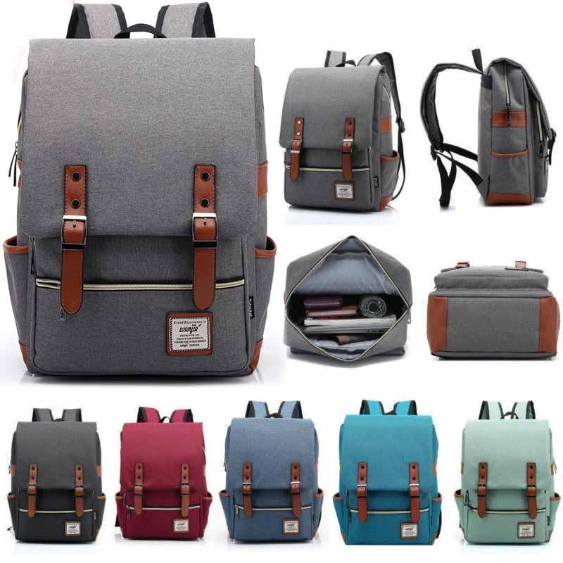 Luxurious Durable Canvas Leather Travel Backpack With Comfortable Shoulder Strap