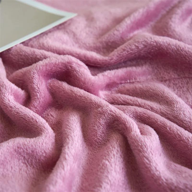 Thickened autumn and winter solid color double-parcel milk fleece warm quilt cover