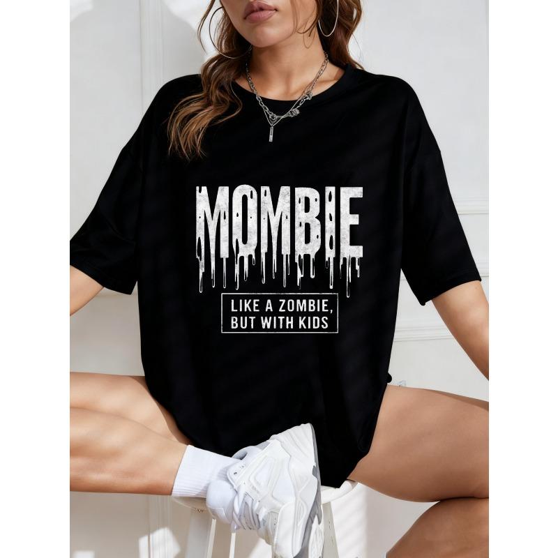 Oversized T Shirt White Machine Washable Text Print Casual Wear For Women Streetwear Fashion Top Summer Outfit