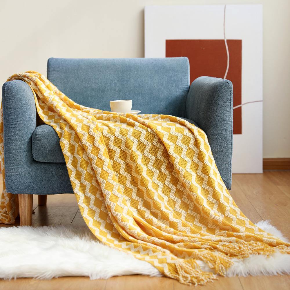 Office Blanket, Knitted Nap Blanket, Sofa Throw Blanket, Bed Runner, Hotel Blanket, European-style Chair Blanket, Versatile