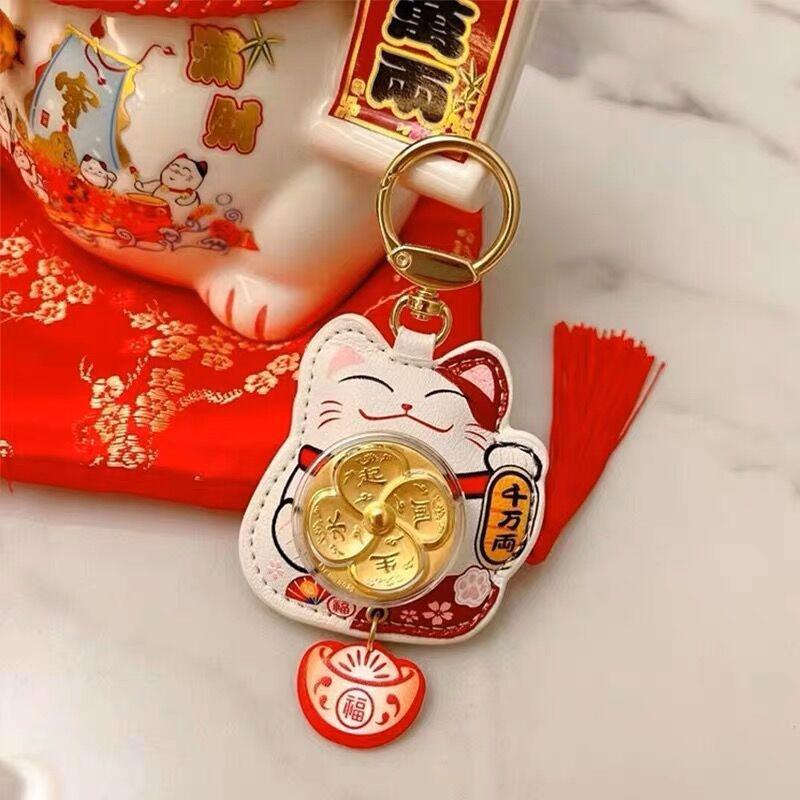 Maneki Neko Car Keychain Lucky Cat Car Backpack Keyring Best Friend Charms Pendant Couple Gift Keychain
