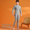 Yiershuang Men's 100% Cotton Mock Neck Thermal Underwear Set