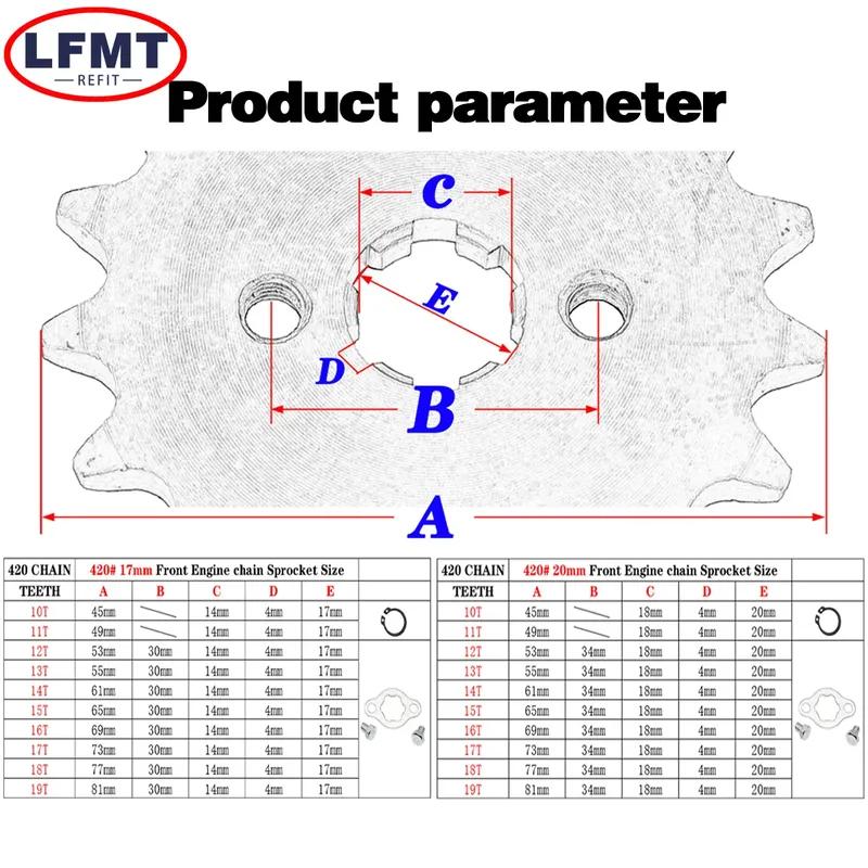 420# 17mm 10 11 12 13 14 15 16 17 18 19 20 T Front Engine Sprocket For Honda Lifan ZongShen YCF ATV Quad Dirt Pit bike Buggy