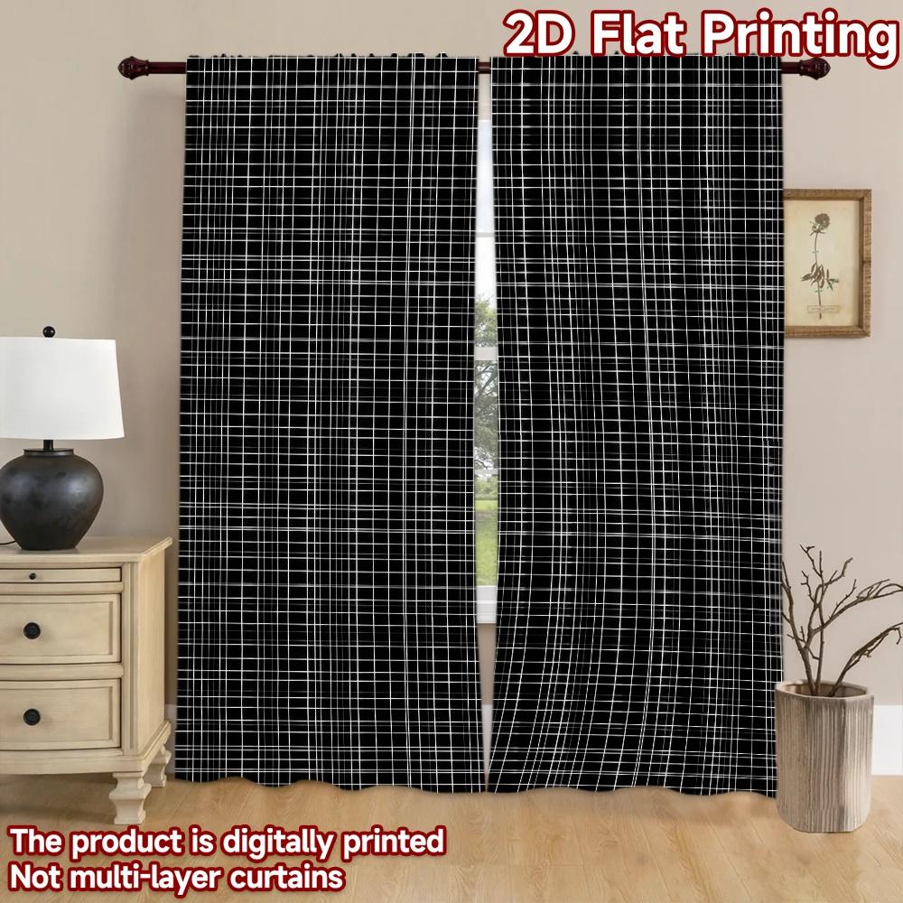 2D flat Photography Backdrop Tapestry Black and White Grid 100% Polyester Holiday Decorations Perfect for Suitable for