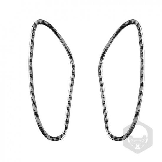 2Pcs Carbon Fiber Interior Front Door Handle Cover Trim For BMW 6 Series E63 E64