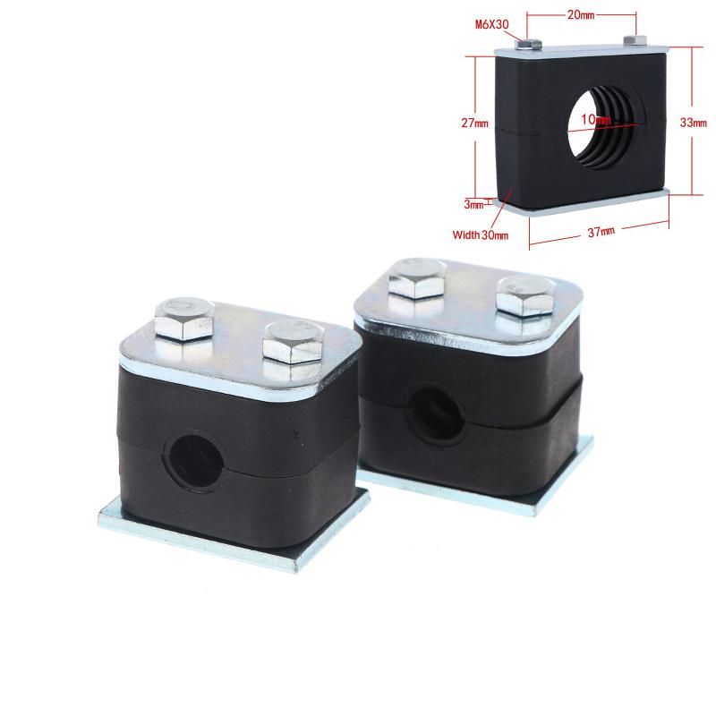 2Pcs Black Nylon Pipe Clamp Bolted Plastic Clip Tube Fastener 6-50Mm Diameter For Fixing And Binding Accessories