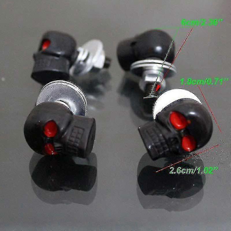 Skull License Plate Frame Bolts Screws Fastener Cap Motorcycle Car Truck Auto2pcs-silver - RIpj