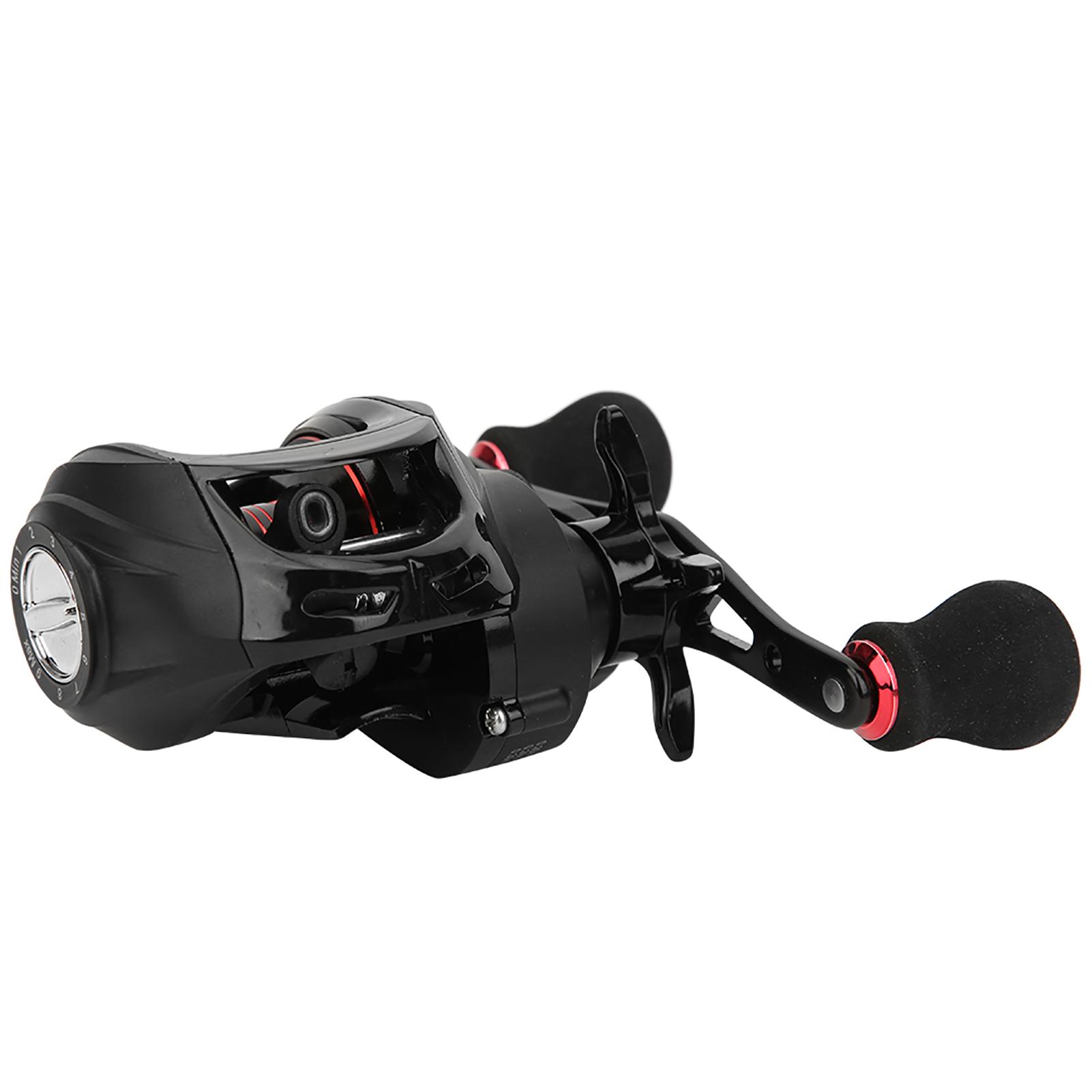 

Black Red Metal Spool Magnetic Brake Fishing Casting Reel Fish Wire Wheel Tool AccessoryLeft LK100L