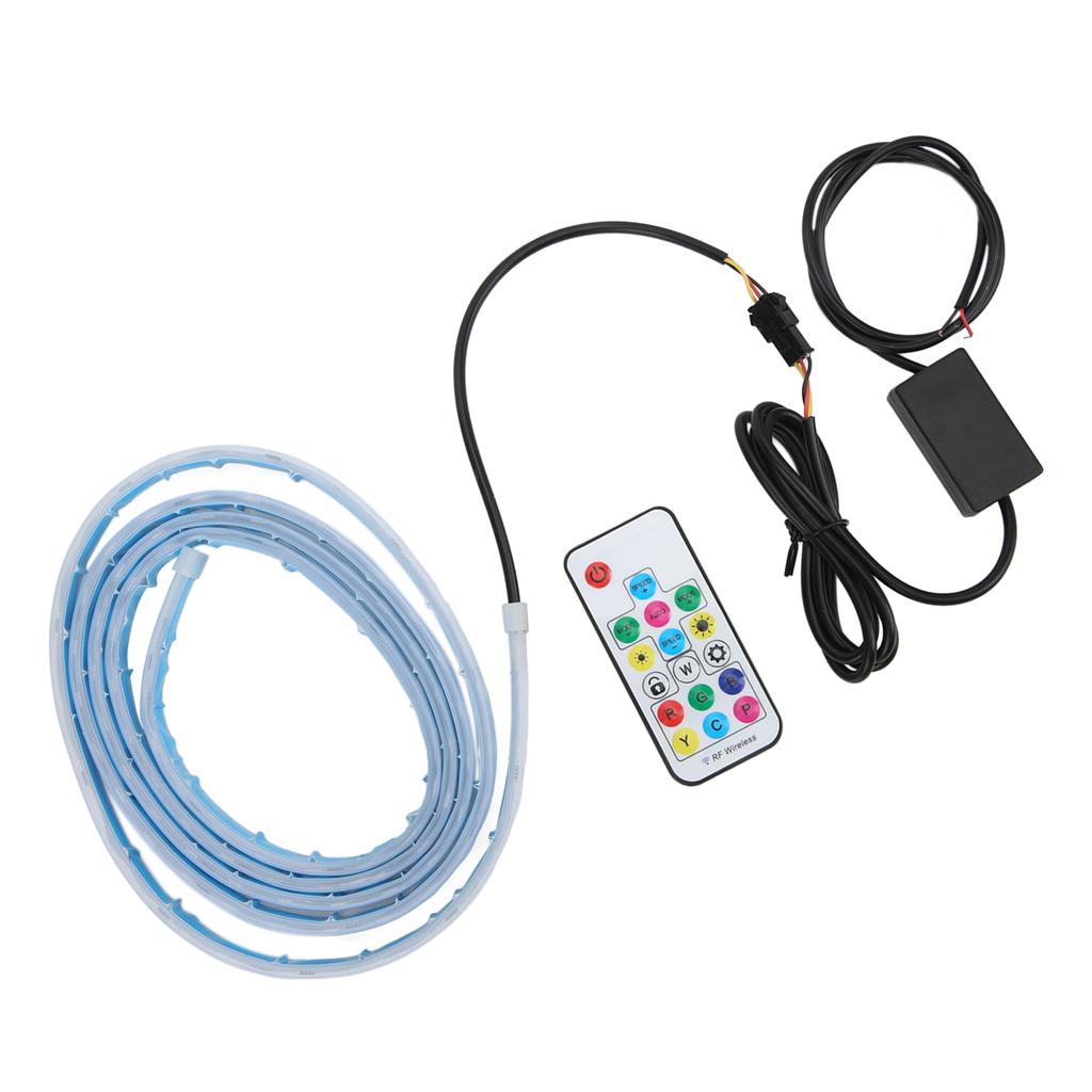 1.8m Flexible Car LED Light Strip with Remote Control Universal 12V 5W RGB Colorful for Front Bonnet