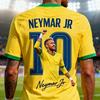 Maillot de Football Haute Qualité Édition Spéciale Neymar Manches Courtes Séchage Rapide Respirant Vêtement de Sport d'Extérieur pour Hommes Femmes Enfants