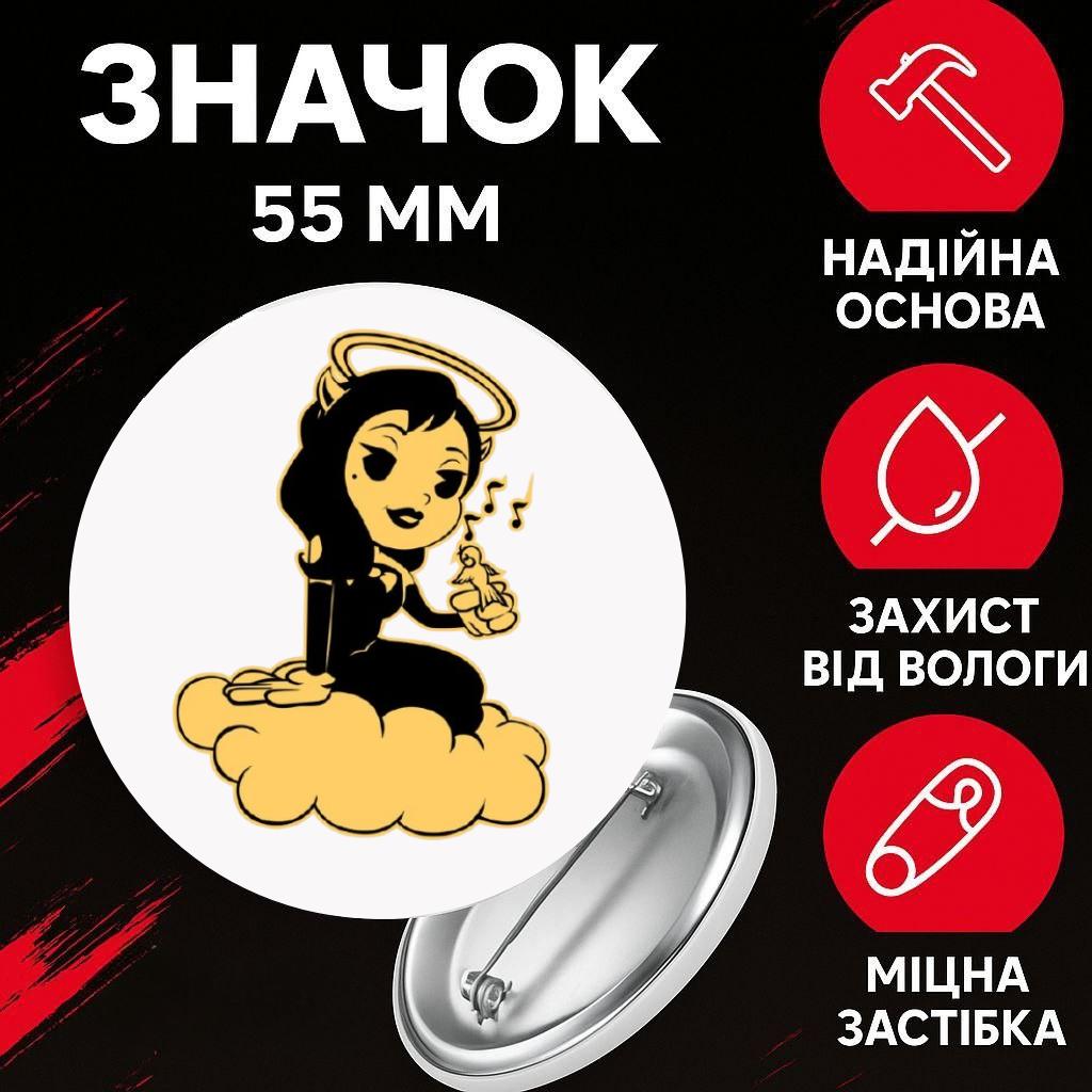 

Значек Бенди и чернильная машина Bendy and the ink machine на булавке на рюкзак 55 мм 1 шт 55