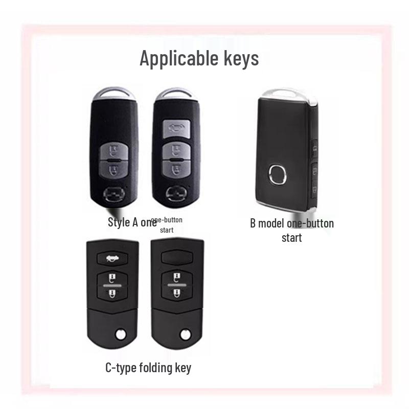 20-21 Mazda 3 Axela & CX30 Key Case with Rhinestone Buckle for Women