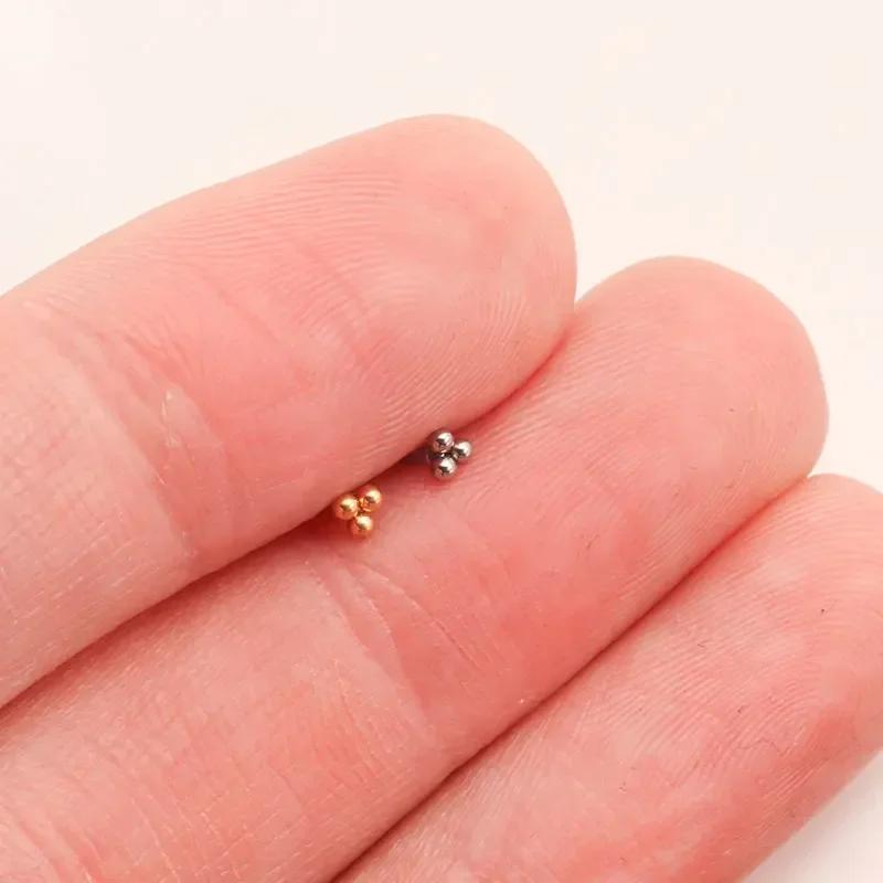 1/10 Stück ASTM F136 Titan 16G Mini 3-Kugel-Cluster Labret Lippenpiercing Tragus Knorpel Helix Conch Ohrstecker Nasenpiercing