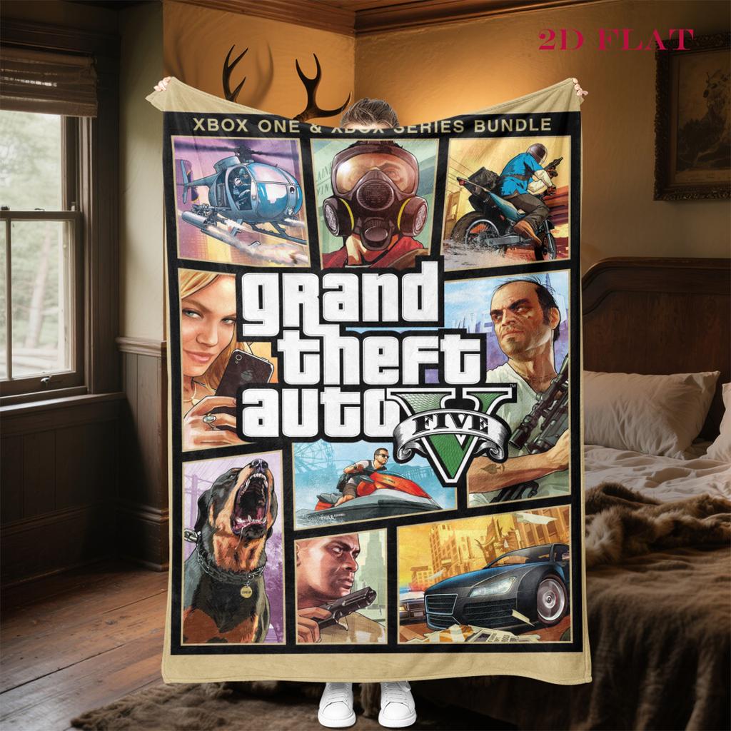 Grand Theft Auto V: Coperta Azione e Avventura coperta Arredamento Casa Coperta per riposo in ufficio Coperta in peluche per esterni Coperta per aria condizionata