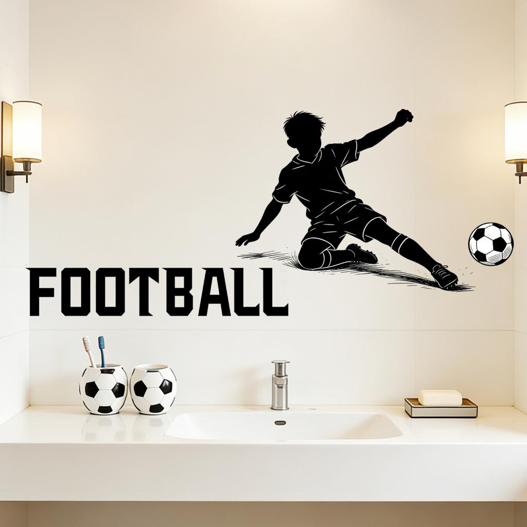 Soccer Theme Wall Decal For Bedroom Living Room Sports Home Wall Decoration