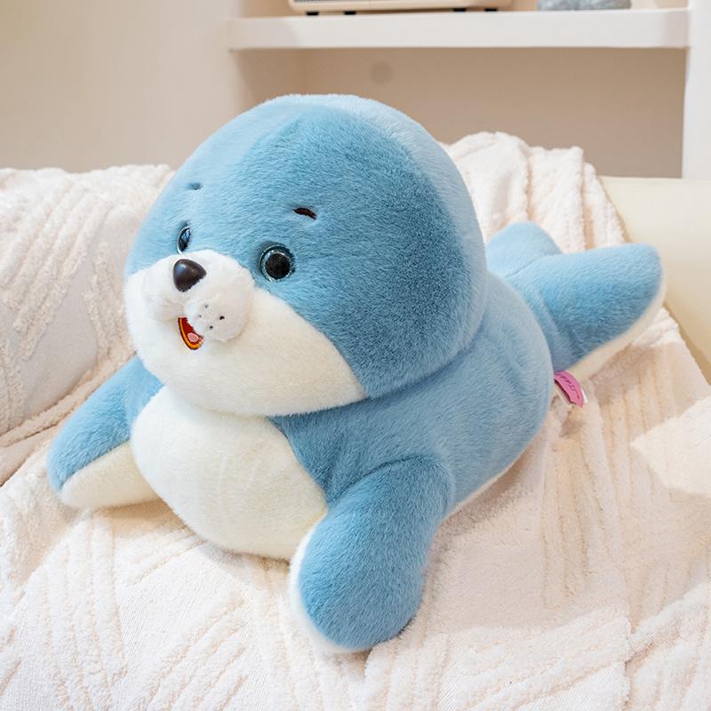 28/55cm High Quality Cartoon Marine Ocean Shark Plush Doll Pillow Whale Turtle Seal Shark Animal Stuffed Plush Toy Home Decor about 28cm
