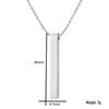 Mirror-Polished Stainless Steel 3D Bar Necklace with Engravable Rounded Corners