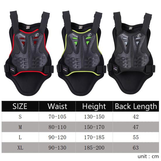Unisex Motorcycle Motocross Racing Chest Vest Back Spine Protector Armor Gear