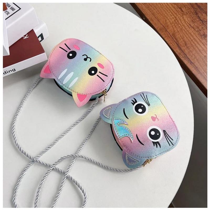 New Cute Cartoon Cat Shoulder Bag for Kids Boys Girls Mini Crossbody Purse Fashion Accessories Kids Backpack Coin Purse