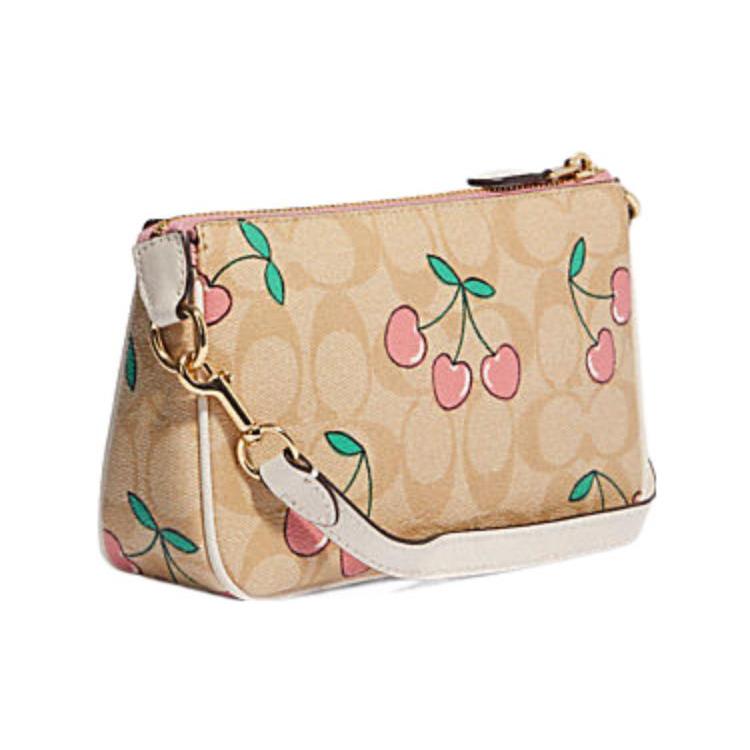 New COACH Nolita Artificial Leather Wrist Bags Clutches Small Size Women's Khaki CF400-IMOT4