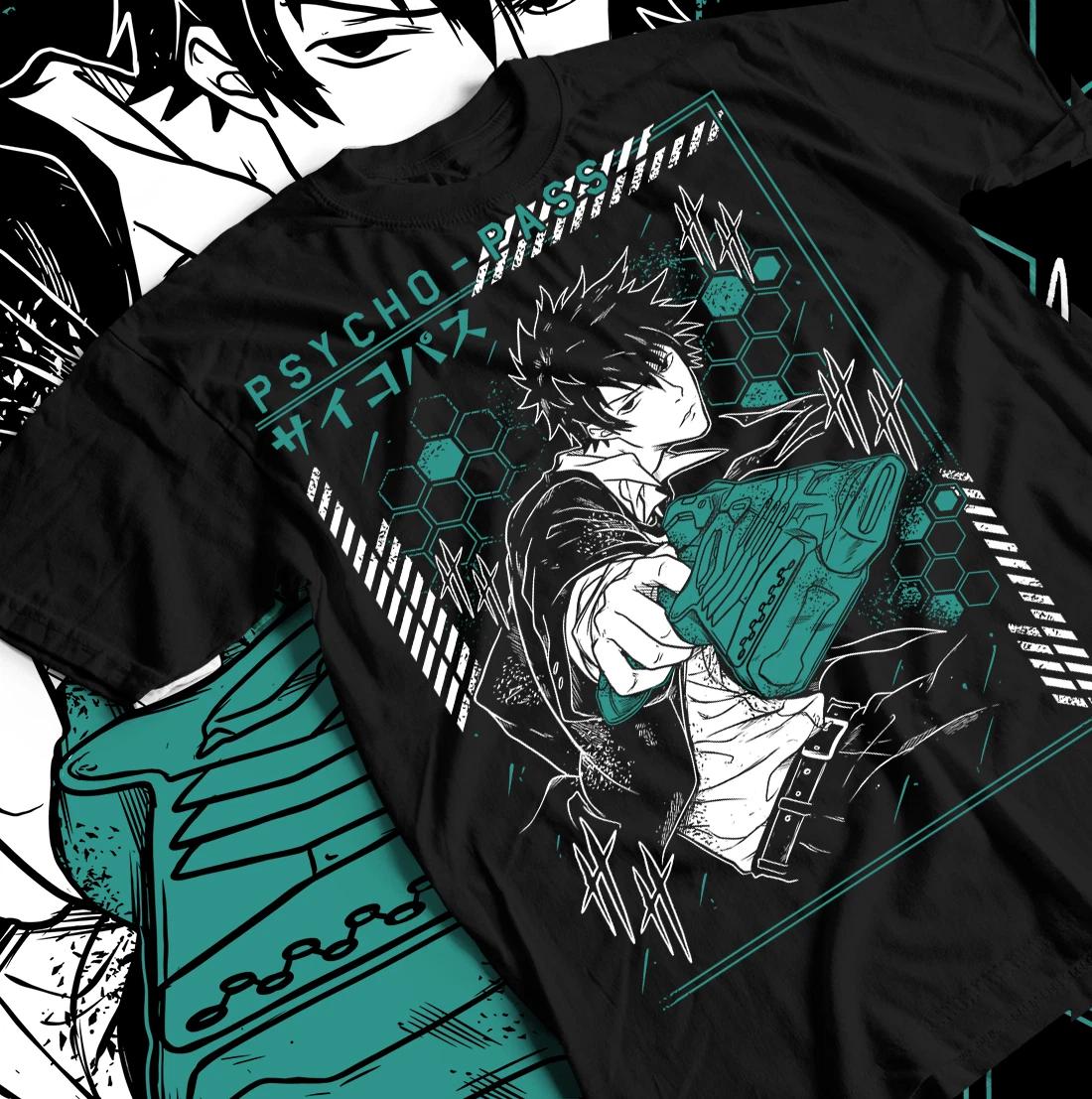 

Футболка Psycho Pass Девушка Кавайи Вайфу Аниме Графическая pod Футболка Все Размеры 4XL