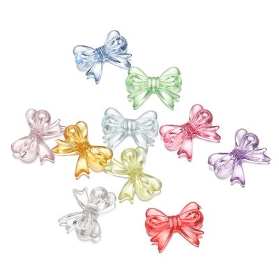 30Pcs Acrylic Beads Bow Beads Keychain Bracelet Necklace Beads For DIY Jewelry Making Supplies