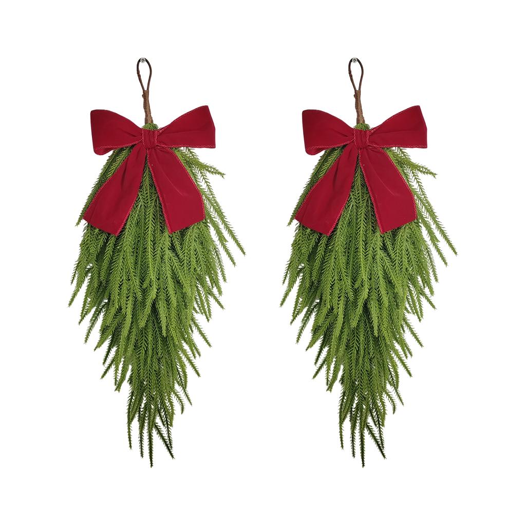 60cm Simulated Soft-Glue Norfolk Needle Wall Hanging Christmas Tree Upside Down Vine Green Plant Holiday Decoration