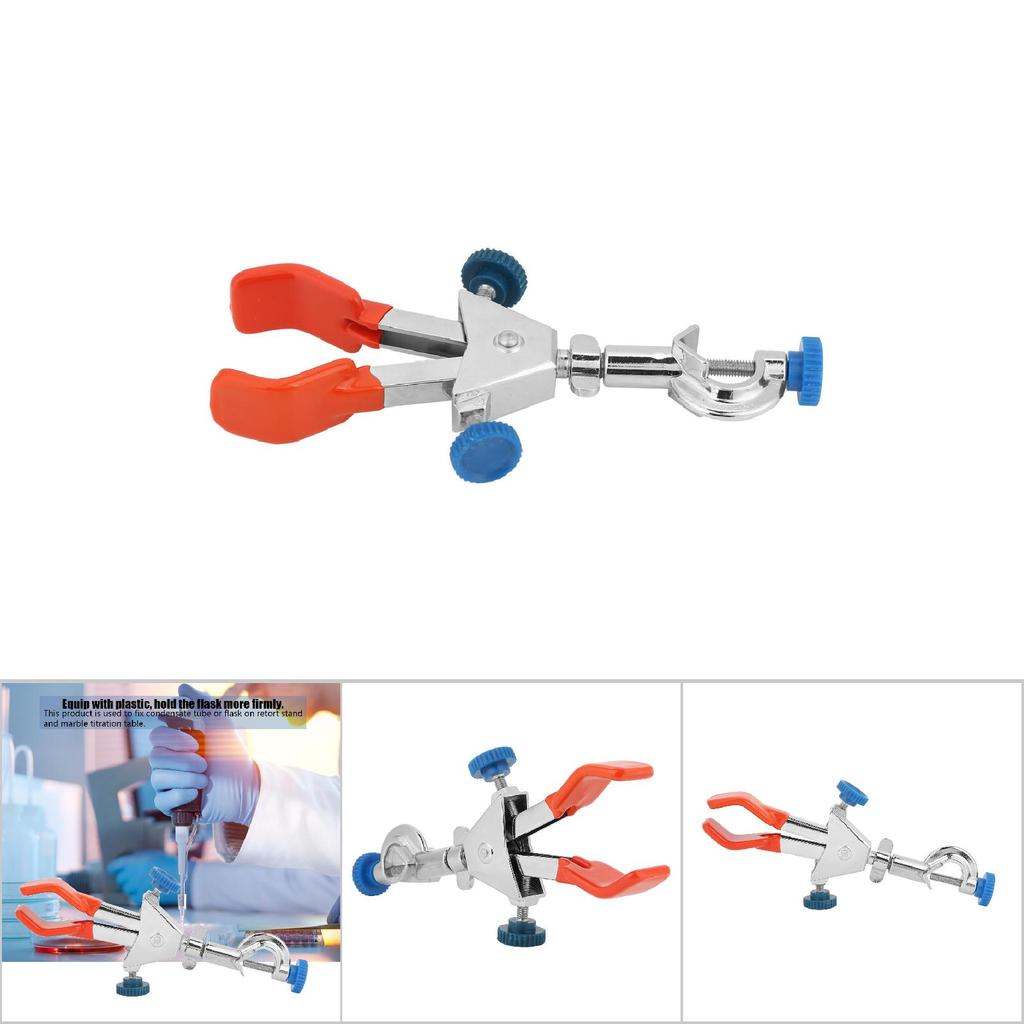 Lab Instrument Double Regulator Chemical Flask Clamp Steel Retort Stand Condenser Holder(big)