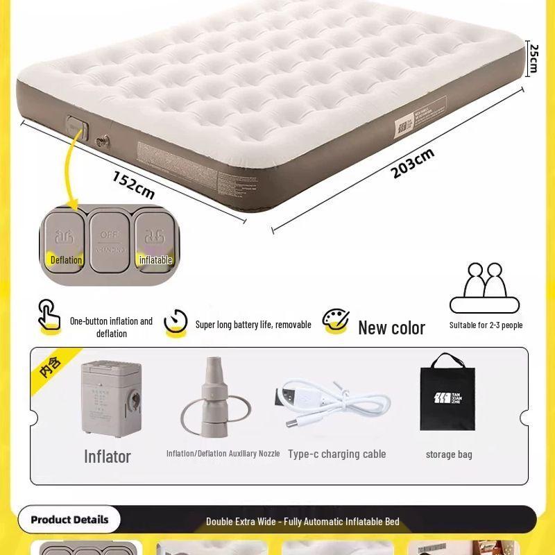 Explorer Portable Inflatable Air Mattress with Built-in Pump N/A