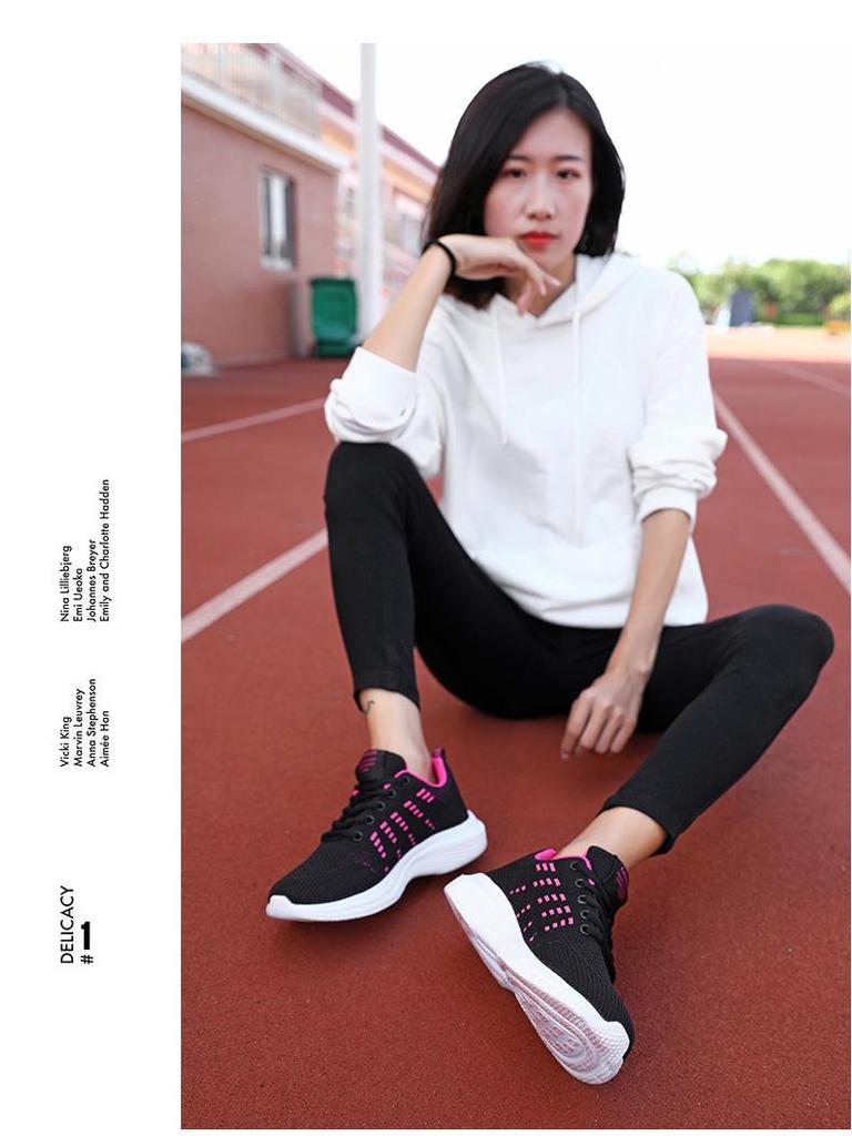 Quanzhou Women's Mesh Breathable Sneakers - Soft Sole Casual Travel & Running Shoes for Military Training Students