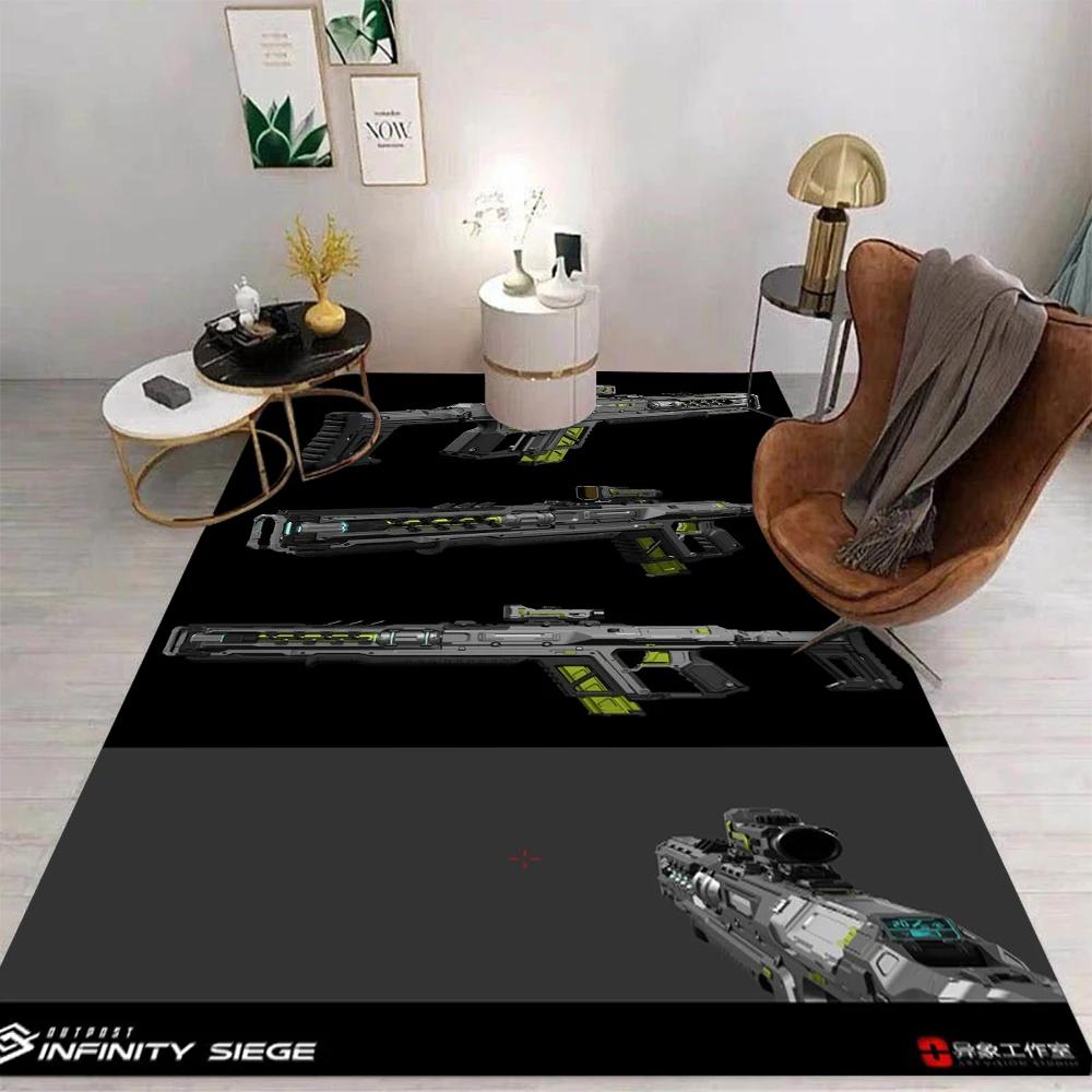 AK Gun Carpet Cartoon Living Room Bedroom Kitchen Sofa Table Balcony Rug Non-slip Washable Mat Exquisite Home Ornaments
