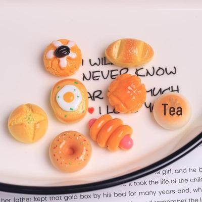 DIY Simulation Food Hair Accessories Kit: Bread, Ham & Sausage Resin with Cream Glue for Jewelry, Hairpins, and Rings.