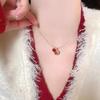 High Quality Alloy Necklace Adornment Featuring Pomegranate Gemstones