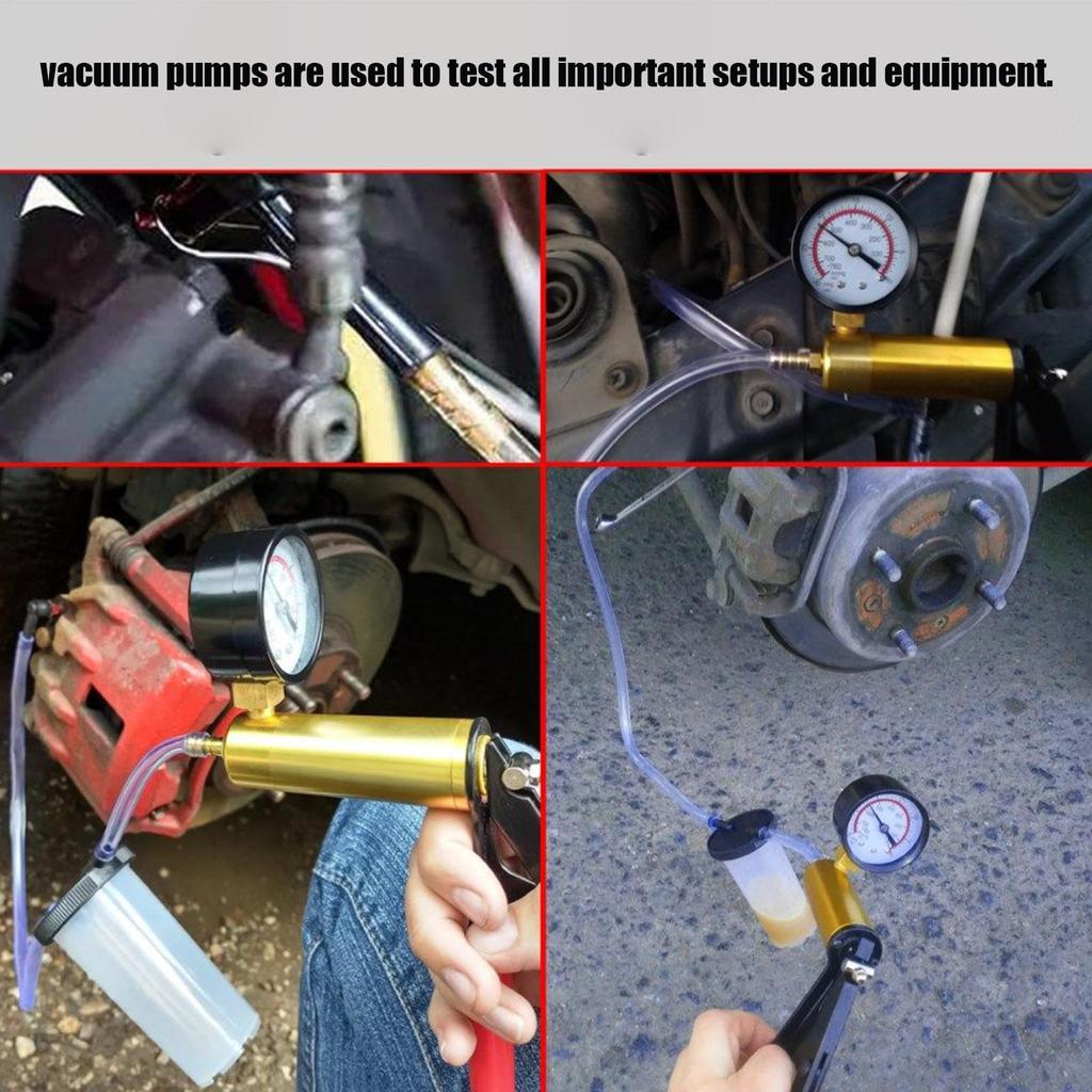 Hand Vacuum Pump Manual Handheld Portable Universal Repair Tool Motorcycle Brake Bleeder Kit for Car System Fluid Pressure Check