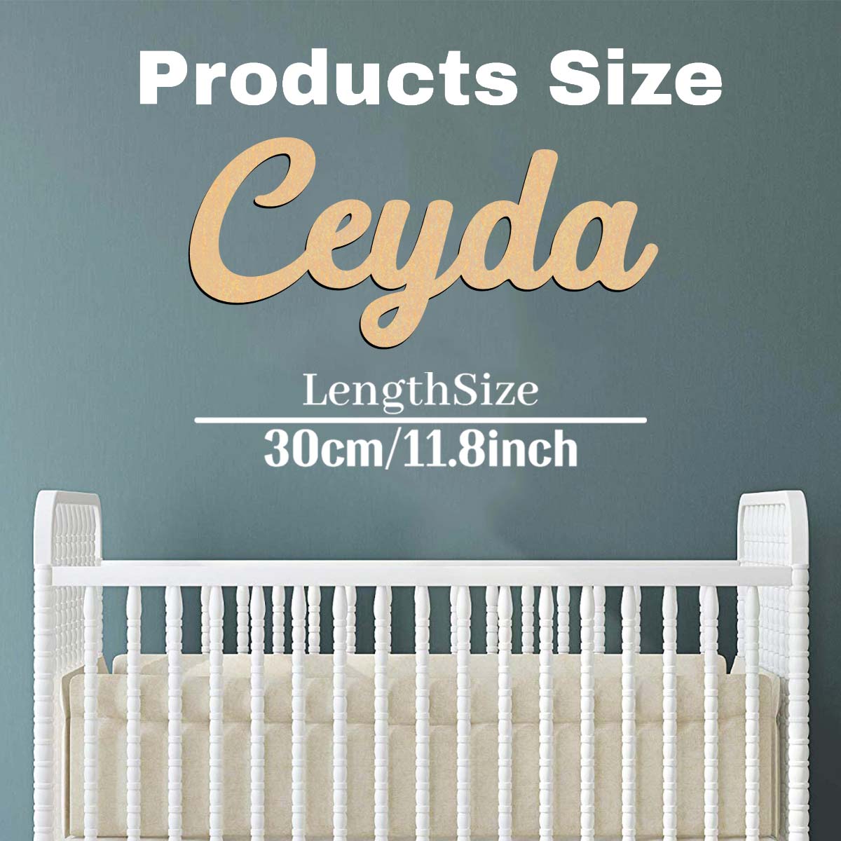 

1pc Cute Ceyda example Customized Name Wooden Plaque Wooden Decor Wood Material Wall Mounted Decorative Plaque for Bedroom S30cmLength