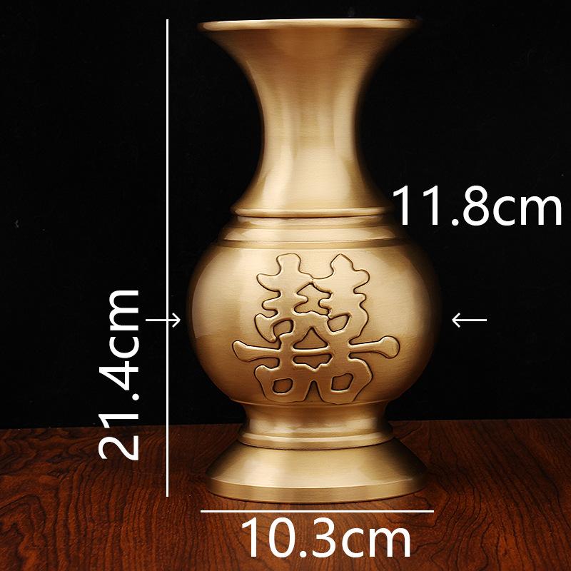 Латунная Ваза Гостиная Домашний Декор Креативное Металлическое Ремесло Свадебная Бутылка Чисто Медный Орнамент