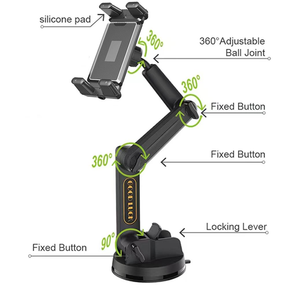 

Osculum Type Heavy Truck Cellphone/Tablet Holder Multi-joint Flexible Adjustment Clamp Range 4.7-9.7in чорний