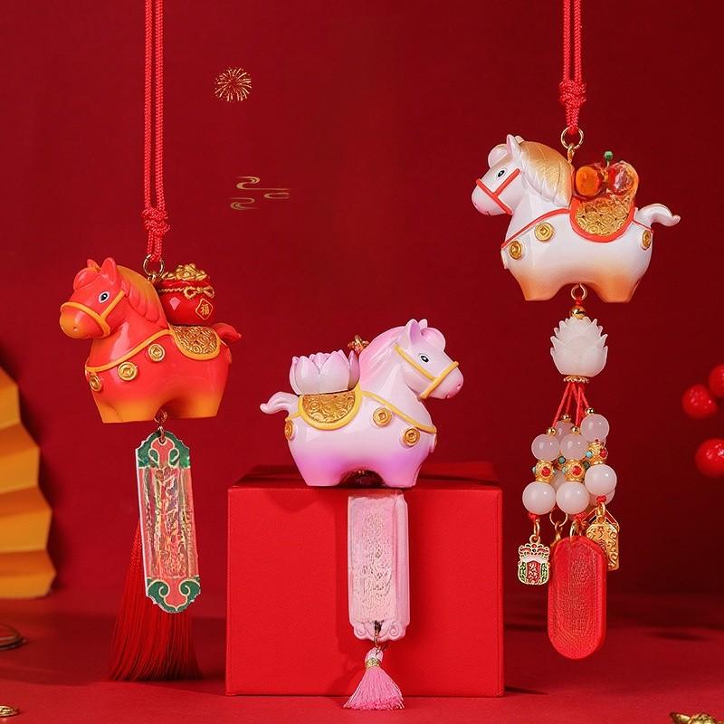 Car Pendant With Resin Material For Festive Year Of The Horse Decor