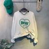 C S In The Room Women Dele Heart letterIng roundneCk longSleeve Tee 4Color