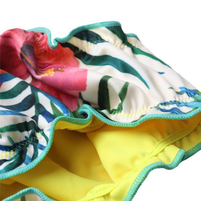 Exquisite Tropical Bikini Set With Green Leaf Print For Stylish Summer Swimwear