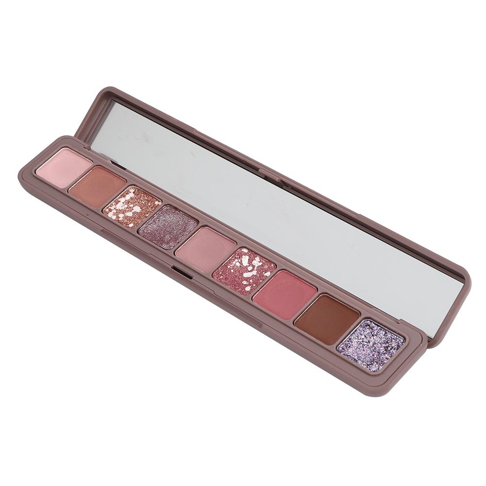9Color Matte Glitter Soft Nude Eyeshadow Compact Earth Tone Cosmetics 13.5g